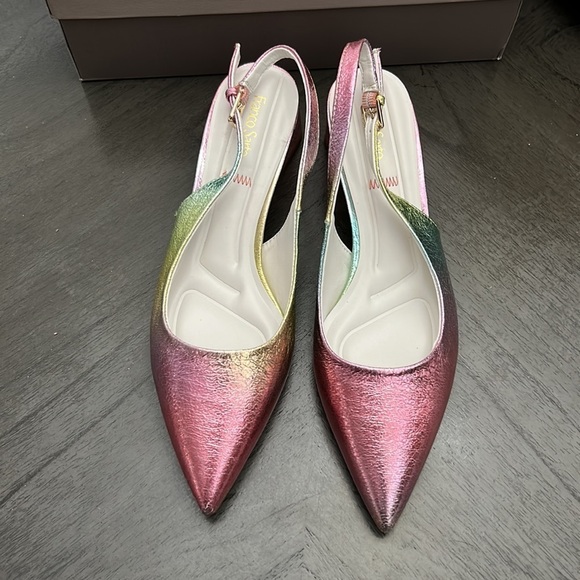 FRANCO SARTO Racer Womens Buckle Pointed Toe Slingback Heels - Picture 5 of 13